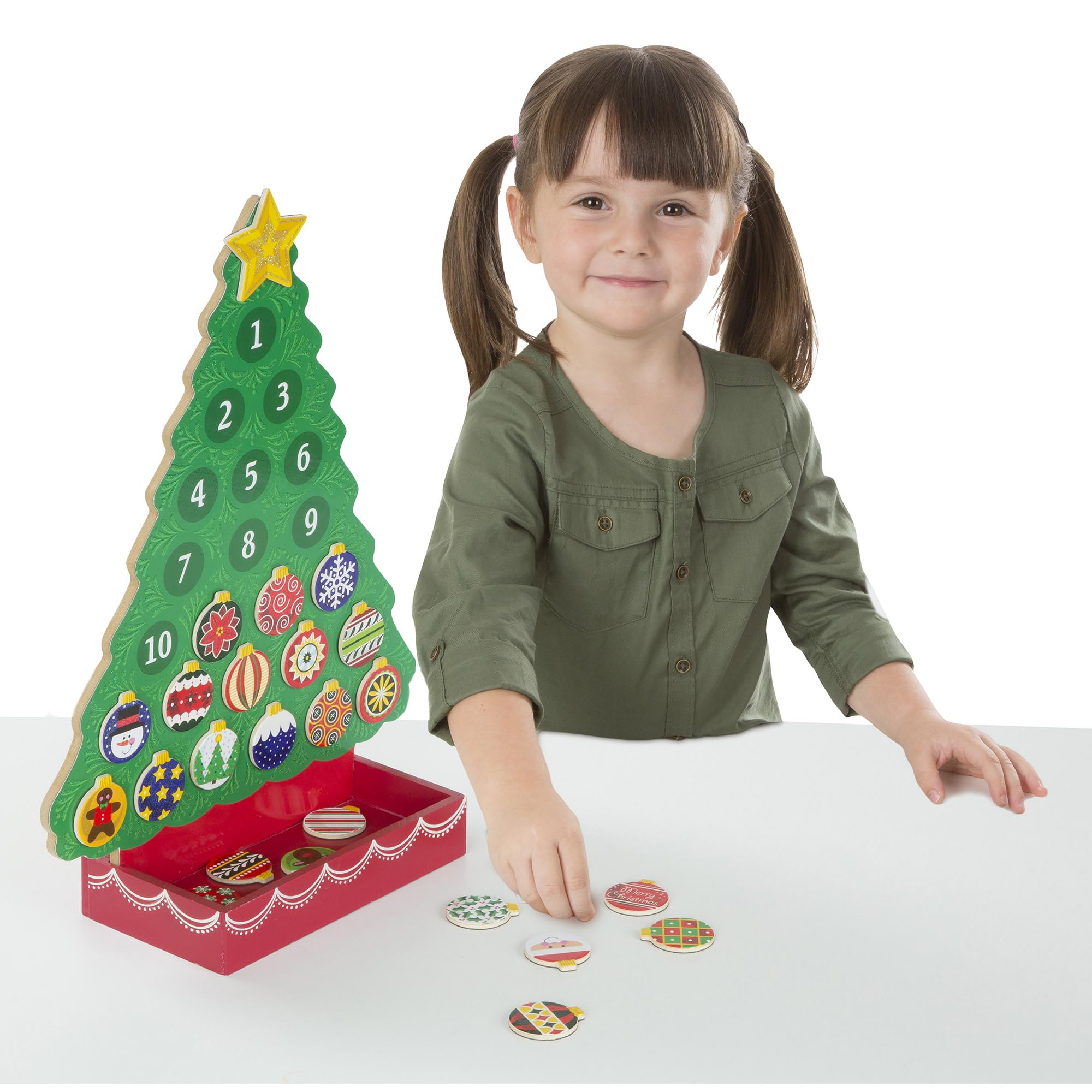 Melissa & Doug 13571 Countdown to Christmas Wooden Advent Calendar